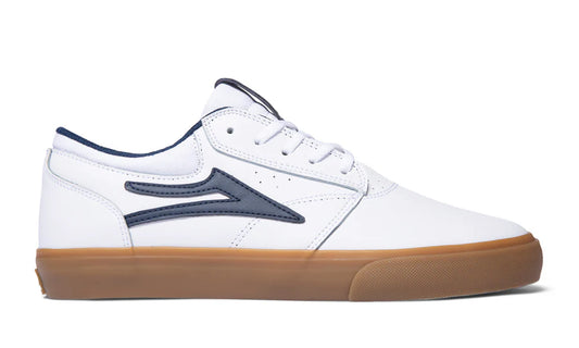 Chaussures de skate en cuir Lakai Griffin - Blanc/Gomme