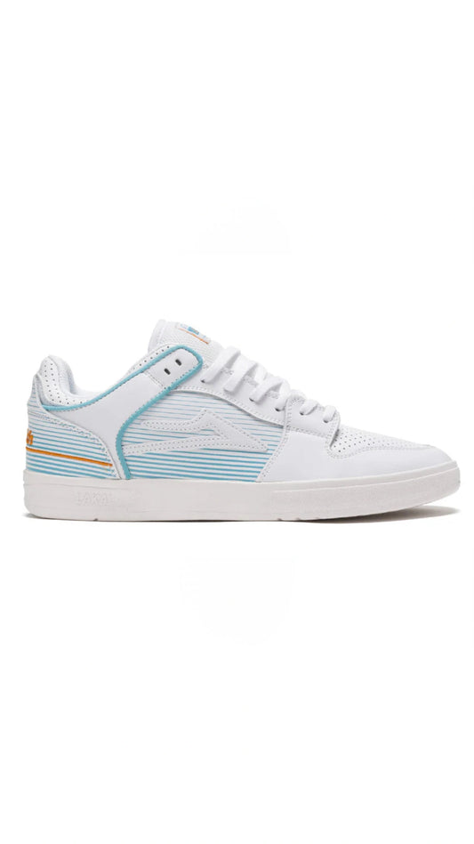 Chaussures de skate en cuir blanc Lakai Telford Low x Rob Welsh