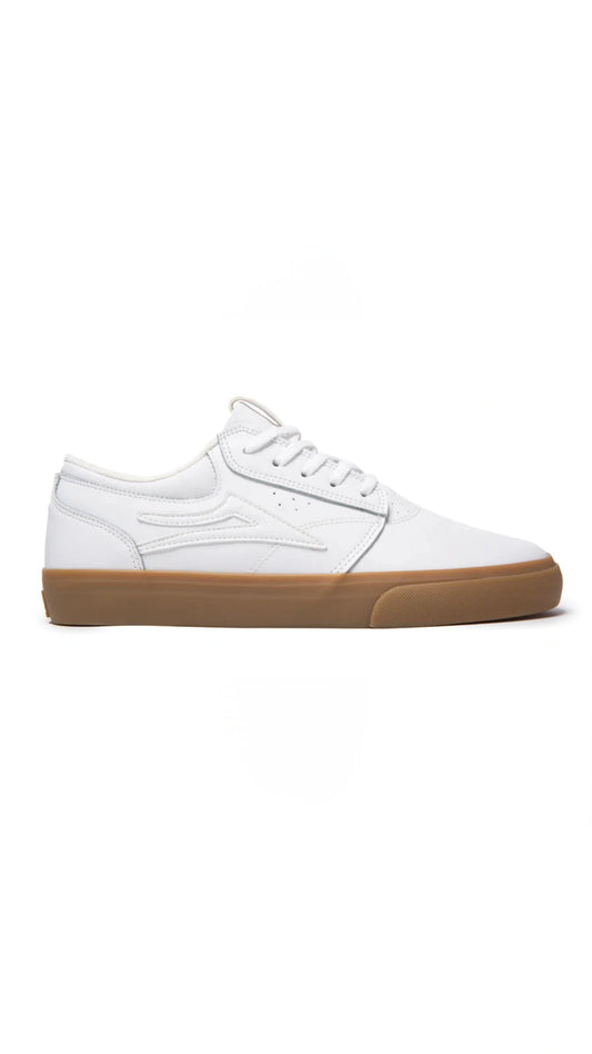 Chaussures de skate en cuir Lakai Griffin - Gomme blanche