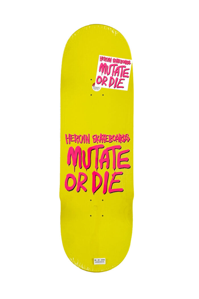 Heroin Skateboards Craig Questions Mutate Or Die Skateboard Deck 10"