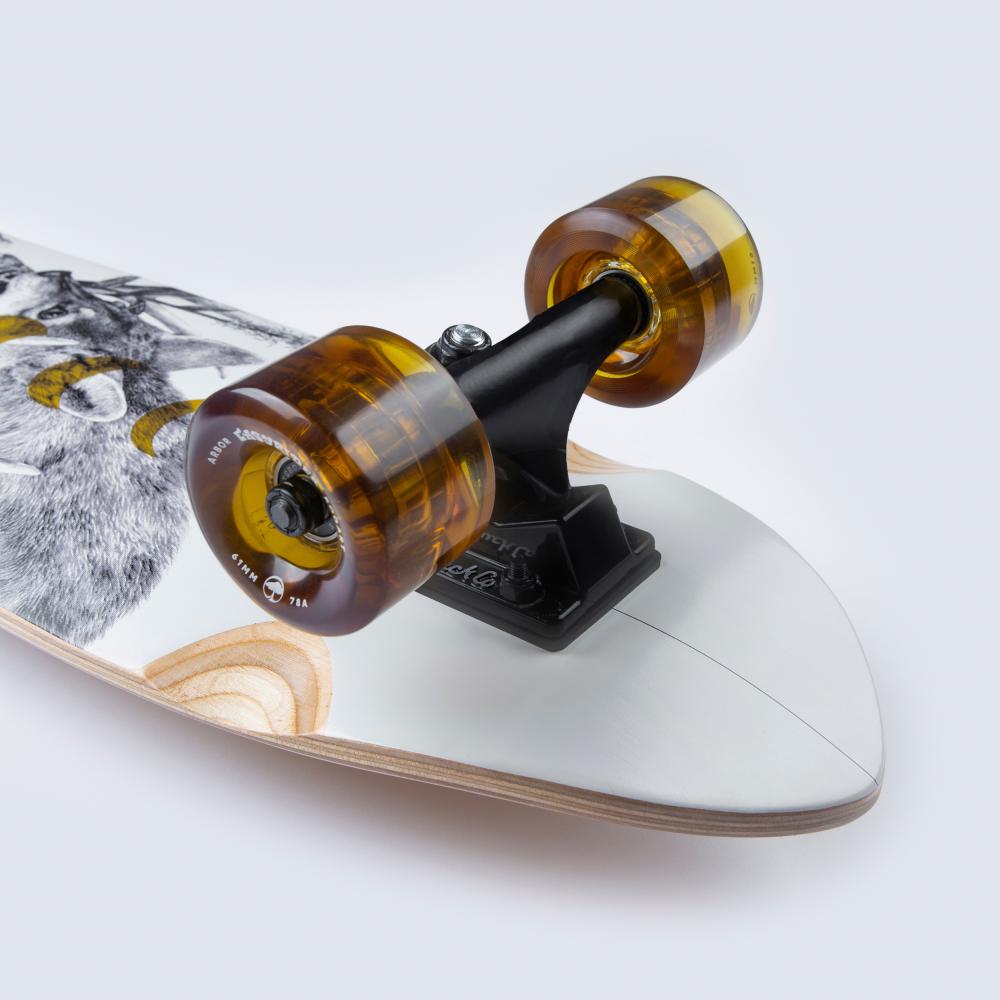 Arbor Bamboo Pocket Rocket White/Black 27 IN Complete Cruiser
