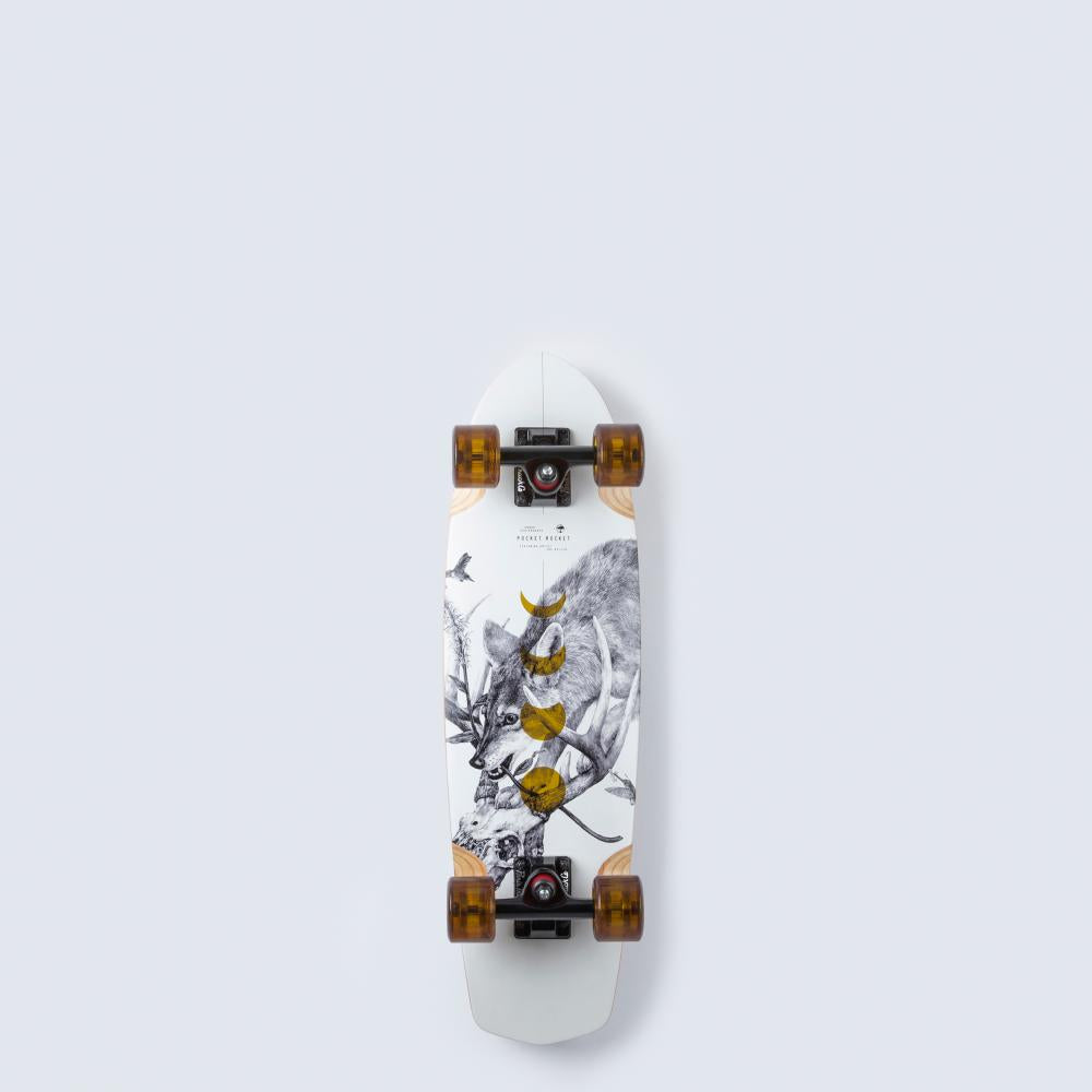 Arbor Bamboo Pocket Rocket White/Black 27 IN Complete Cruiser