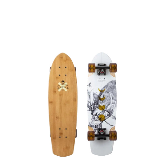 Arbor Bamboo Pocket Rocket White/Black 27 IN Complete Cruiser