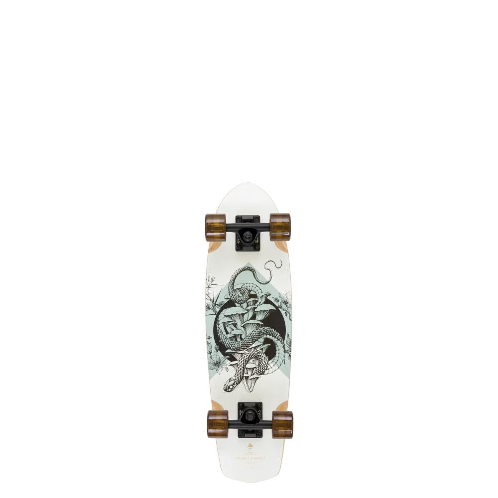 Arbor Bamboo Pocket Rocket White/Black 27 IN Complete Cruiser