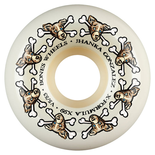 Bones Wheels X Formula Jhanka Vato Dog V5 Sidecut 99A 52mm Skateboard Wheels (4Pk)
