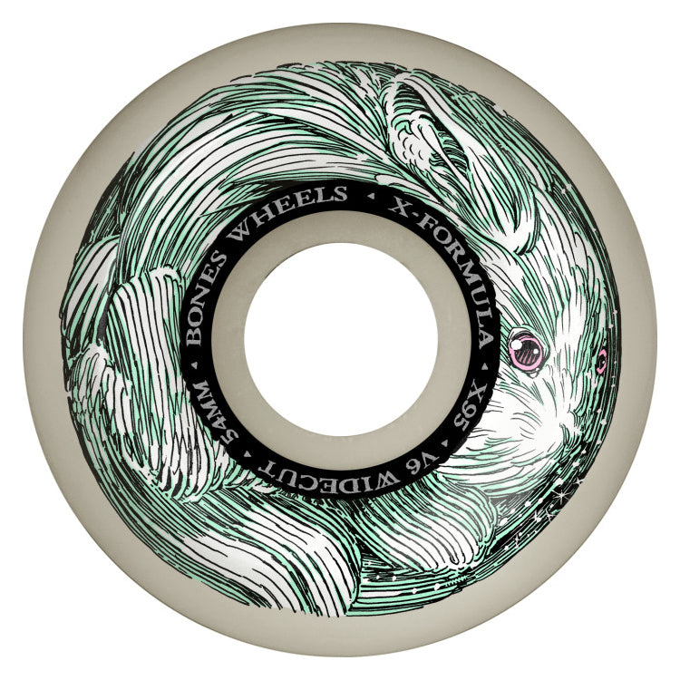Bones Wheels X Formula Money Bunny V6 Wide-Cut 95A 54mm Skateboard Wheels (4Pk)
