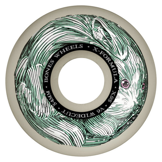 Bones Wheels X Formula Money Bunny V6 Wide-Cut 95A 54mm Skateboard Wheels (4Pk)