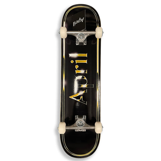 April Skateboards OG Logo Complete Skateboard 8" Gold/Black