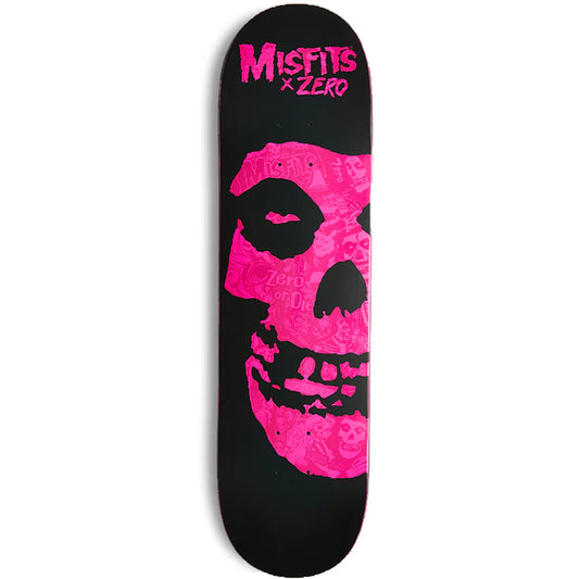 Zero Skateboard Deck Misfits Fiend Skull Pink 8.25"