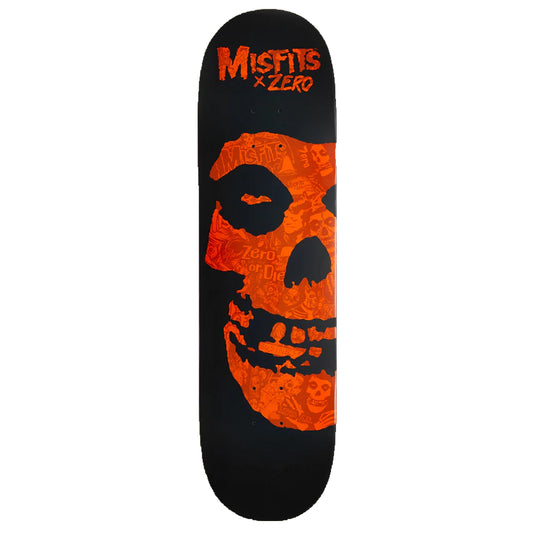 Zero Skateboard Deck Misfits Fiend Skull Orange 8.5"