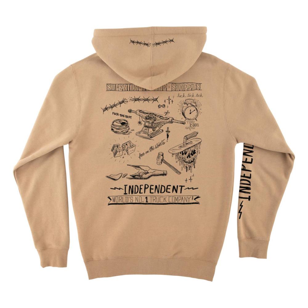 Independent Truck Co Bratrud Notebook Zip Hooded Sweatshirt Sandstone