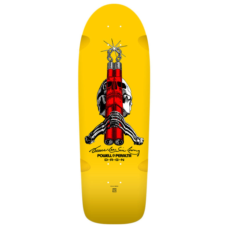 Powell-Peralta™ x Bruce Lee. • Crâne et nunchakus • Tache jaune 10" - Forme 166
