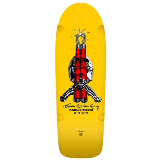 Powell-Peralta™ x Bruce Lee. • Crâne et nunchakus • Tache jaune 10" - Forme 166