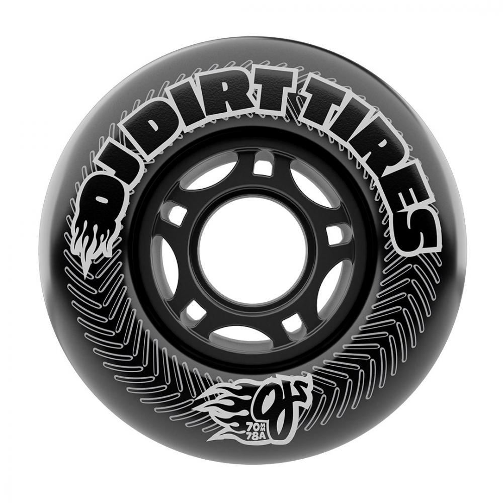 OJ Wheels Vandals Dirt Tires Thunder Black 70mm Skateboard Wheels (4Pk)