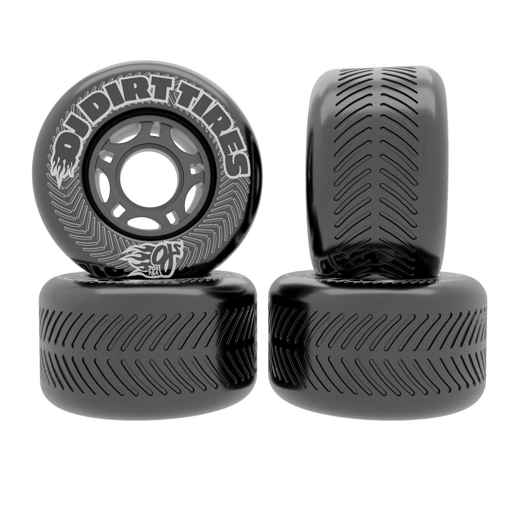 OJ Wheels Vandals Dirt Tires Thunder Black 70mm Skateboard Wheels (4Pk)