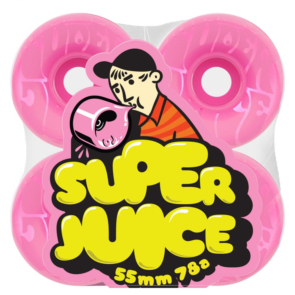 OJ Wheels Mini Super Juice Bubble Gum Pink 78A 55mm Skateboard Wheels (4Pk)