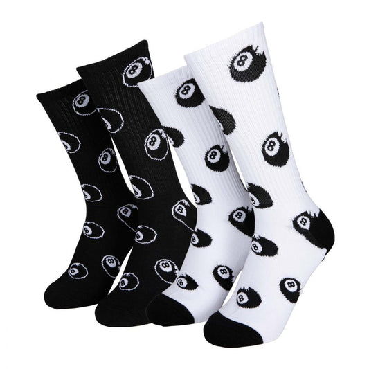 Santa Cruz Winkowski Eight Baller Socks (2pk) White & Black
