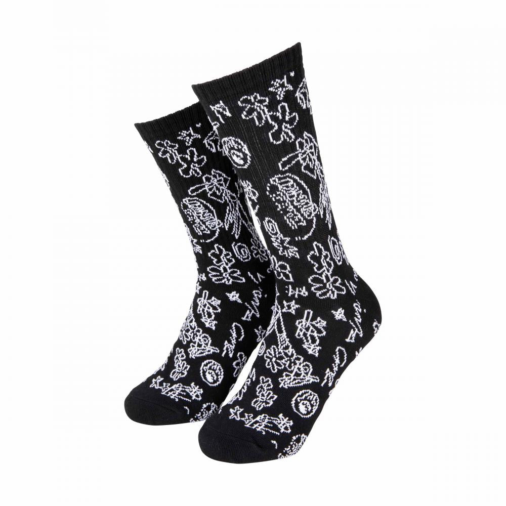 Santa Cruz Artificial Scribble Socks Black