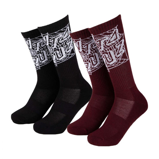 Santa Cruz Web Dot Socks (2 Pack) Black & Dark Plum