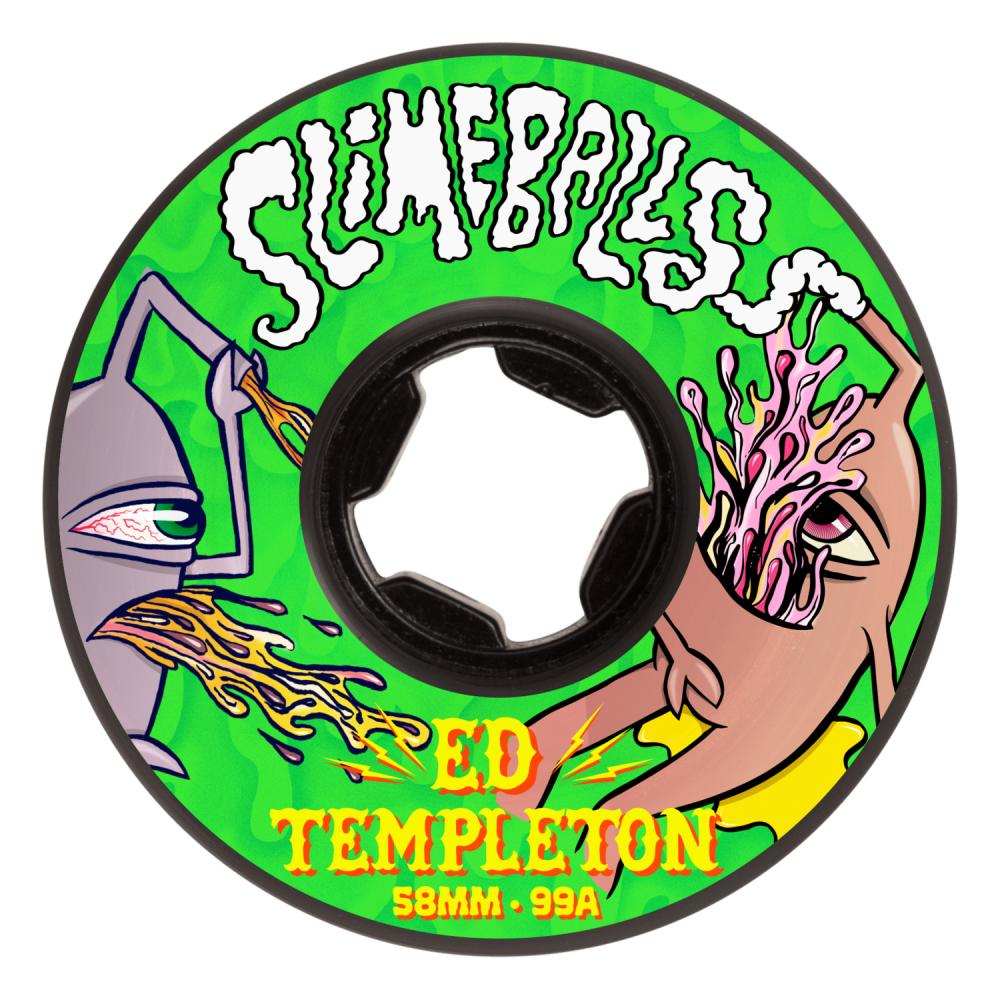Slime Balls Templeton Vomit 99A 58mm Black Skateboard Wheels (4Pk)