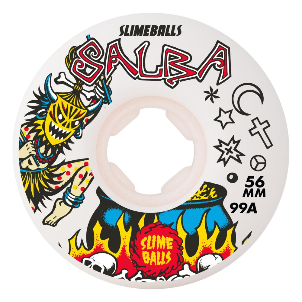 Slime Balls Salba Witchdoctor Chubbies 99A 56mm White Skateboard Wheels (4Pk)