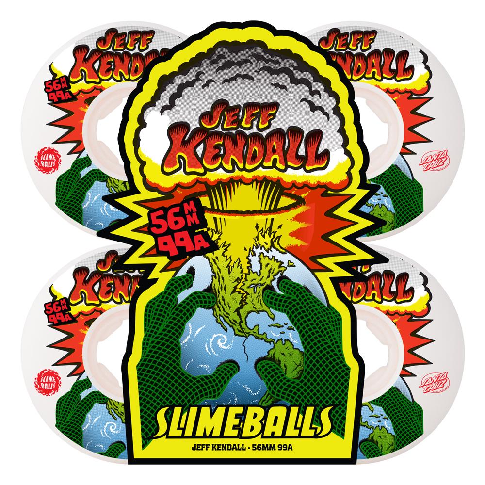 Slime Balls Kendall End Of The World 92A 56mm White Skateboard Wheels (4Pk)