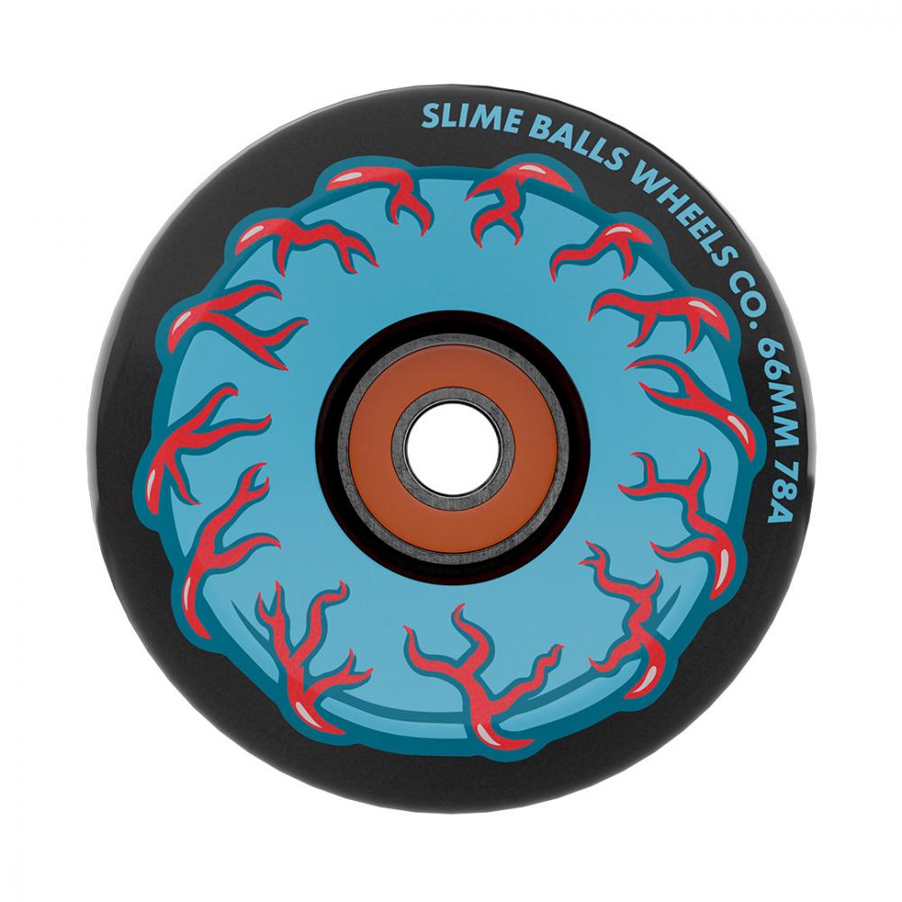 Slime Balls Prayer Candle Light Ups OG 66mm Black Skateboard Wheels (4Pk)