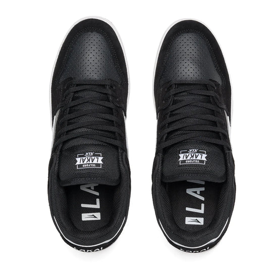 Lakai Telford Low Black White Suede Skate Shoes