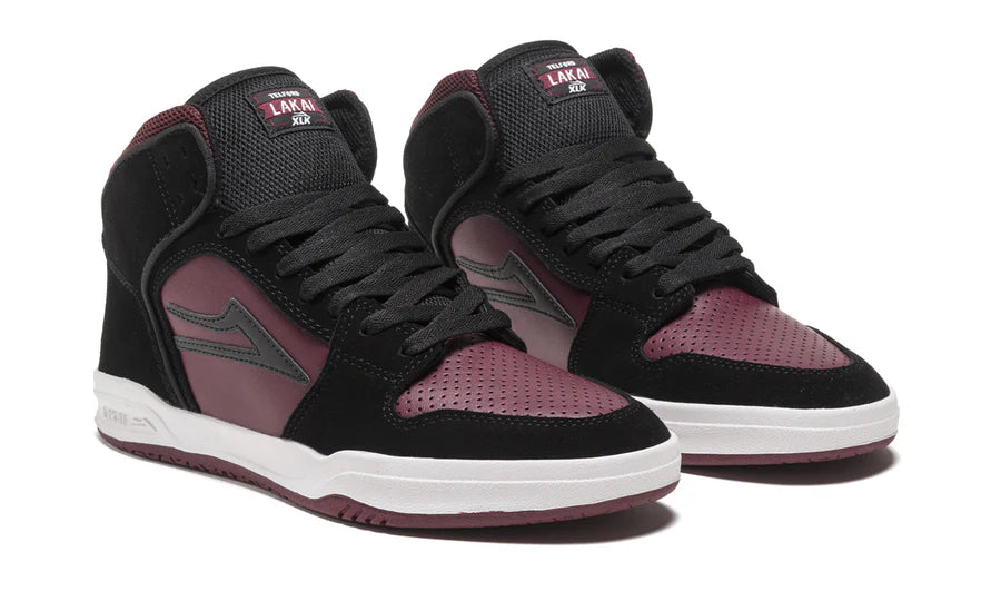Lakai Telford Skate Shoes - Black/Burgundy