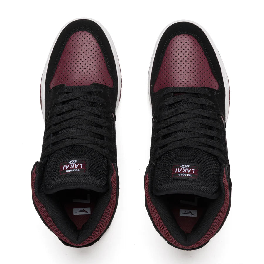 Lakai Telford Skate Shoes - Black/Burgundy
