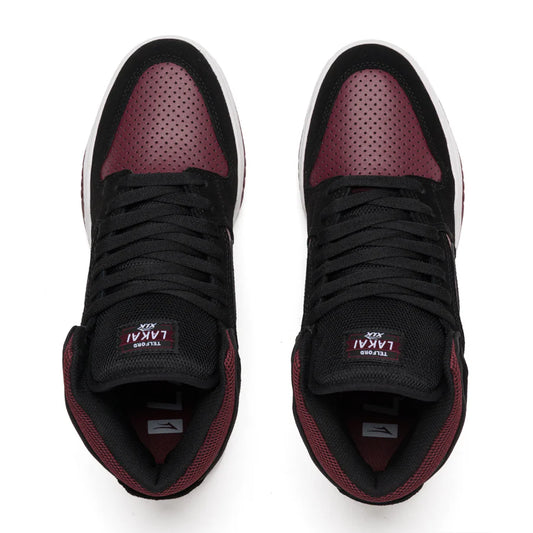 Lakai Telford Skate Shoes - Black/Burgundy