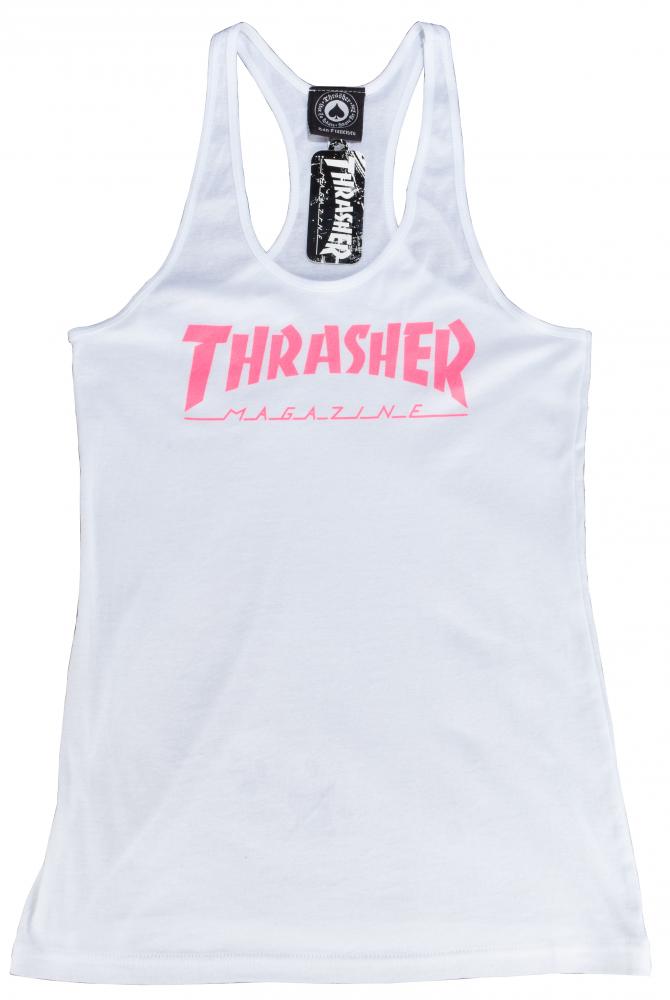 Thrasher Girls Magazine Racerback Vest White