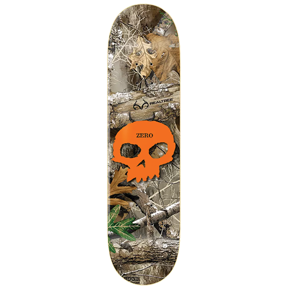 Zero x Realtree Skateboard Deck Single Skull Orange 8.25"