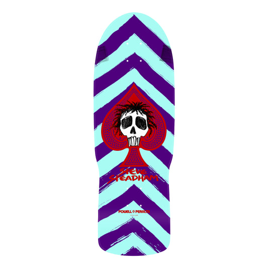 Powell Peralta Steadham Skull & Spade Skateboard Deck Purp/Aqua Reissue - 10" x 30.125"