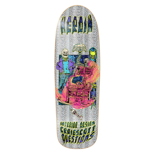 Heroin Skateboards Craig Questions Hellscape Skateboard Deck 10"