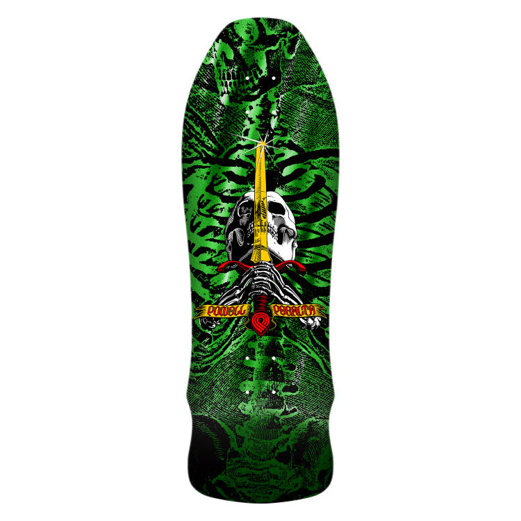Powell-Peralta Geegah 'Skull & Sword 08' • 9.75" • Green Foil (Shape 179)