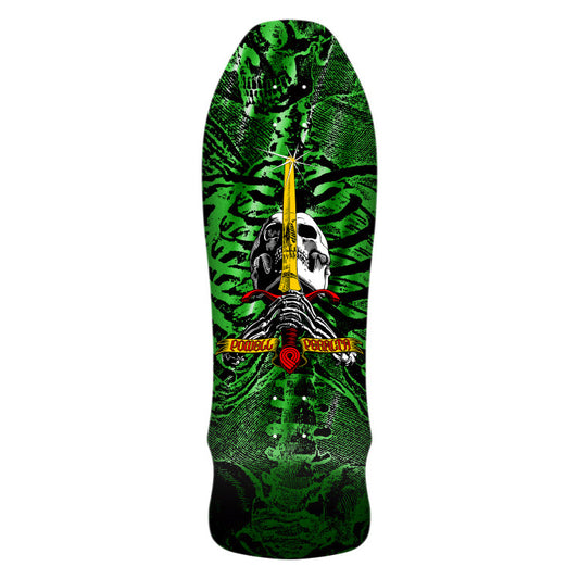 Powell-Peralta Geegah 'Skull & Sword 08' • 9.75" • Green Foil (Shape 179)