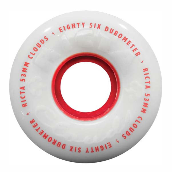 Ricta Clouds 86A Red/White Skateboard Wheels (4Pk)