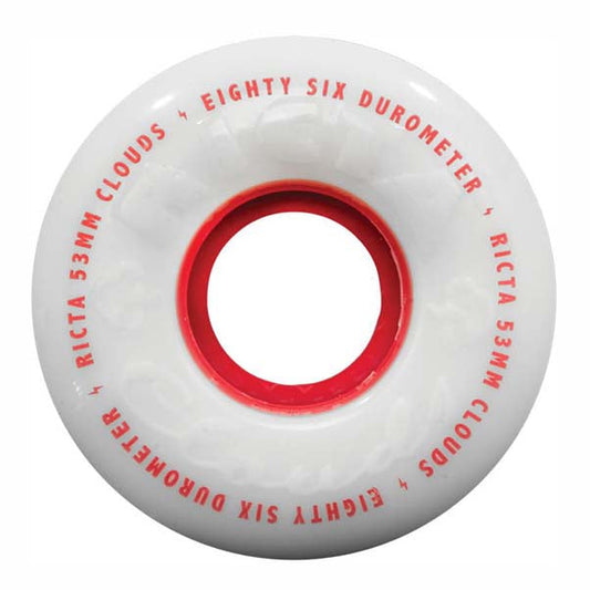 Ricta Clouds 86A Red/White Skateboard Wheels (4Pk)