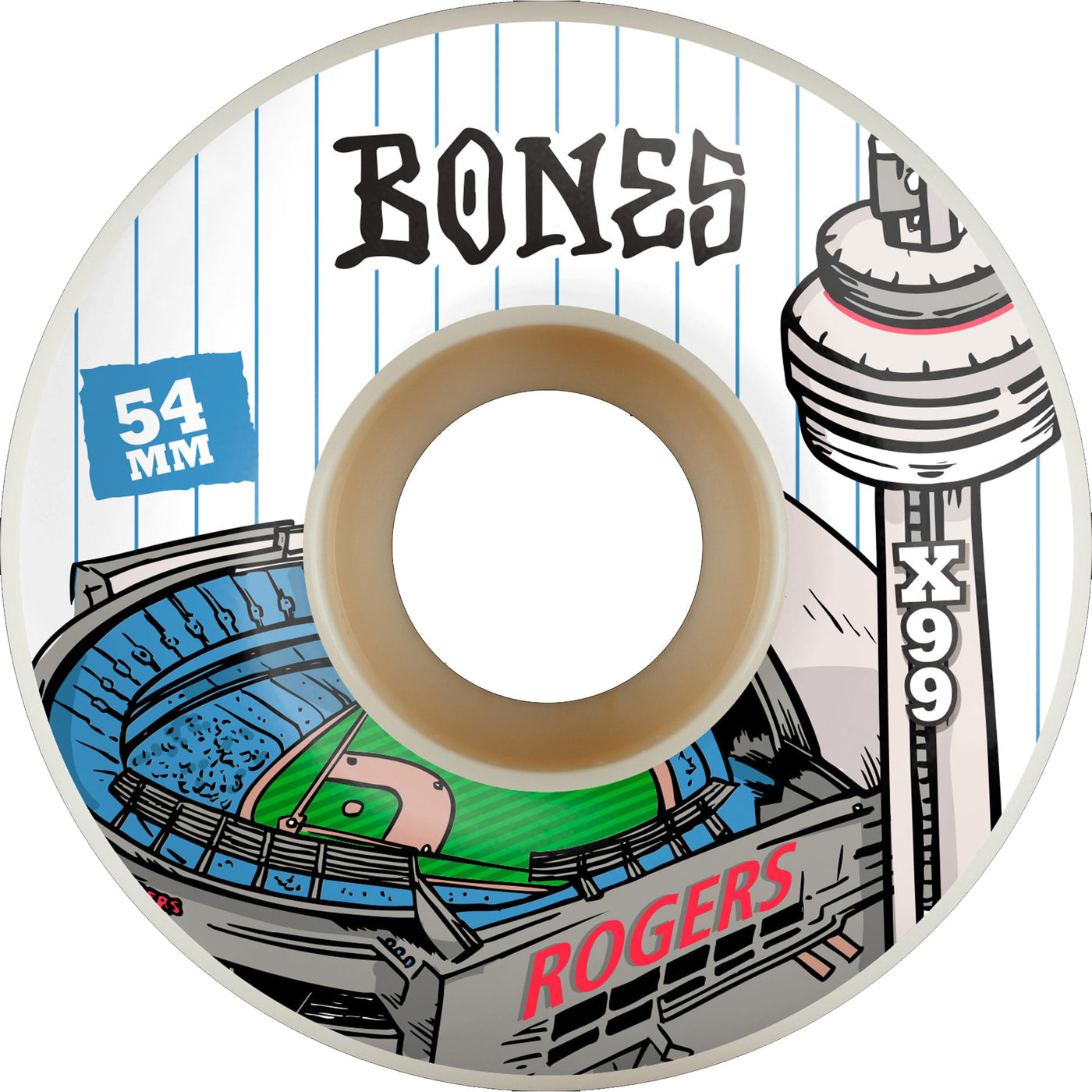 Bones Wheels X Formula Rogers V1 Standard 99A 54mm Skateboard Wheels (4Pk)