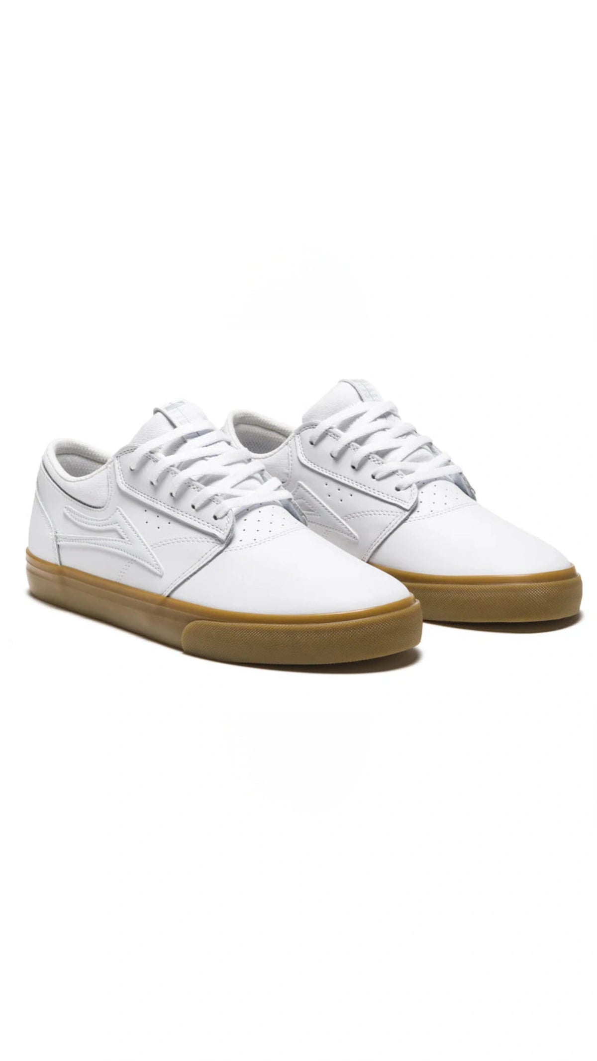 Chaussures de skate en cuir Lakai Griffin - Gomme blanche