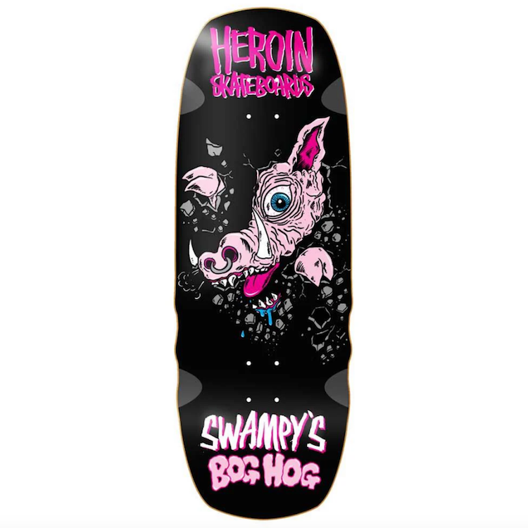 Heroin Skateboard Swampy's Bog Hog Skateboard Deck 10.75"