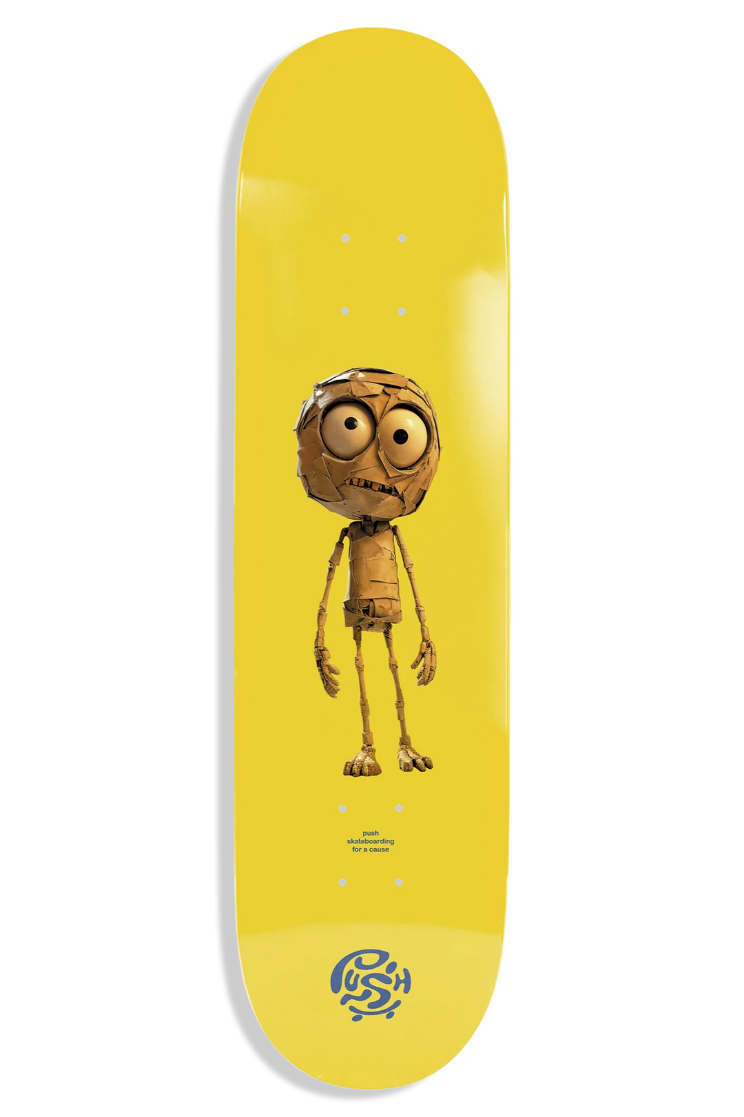 Push Plywood Guy FP Incomplete Skateboard Yellow/Green 7.25"