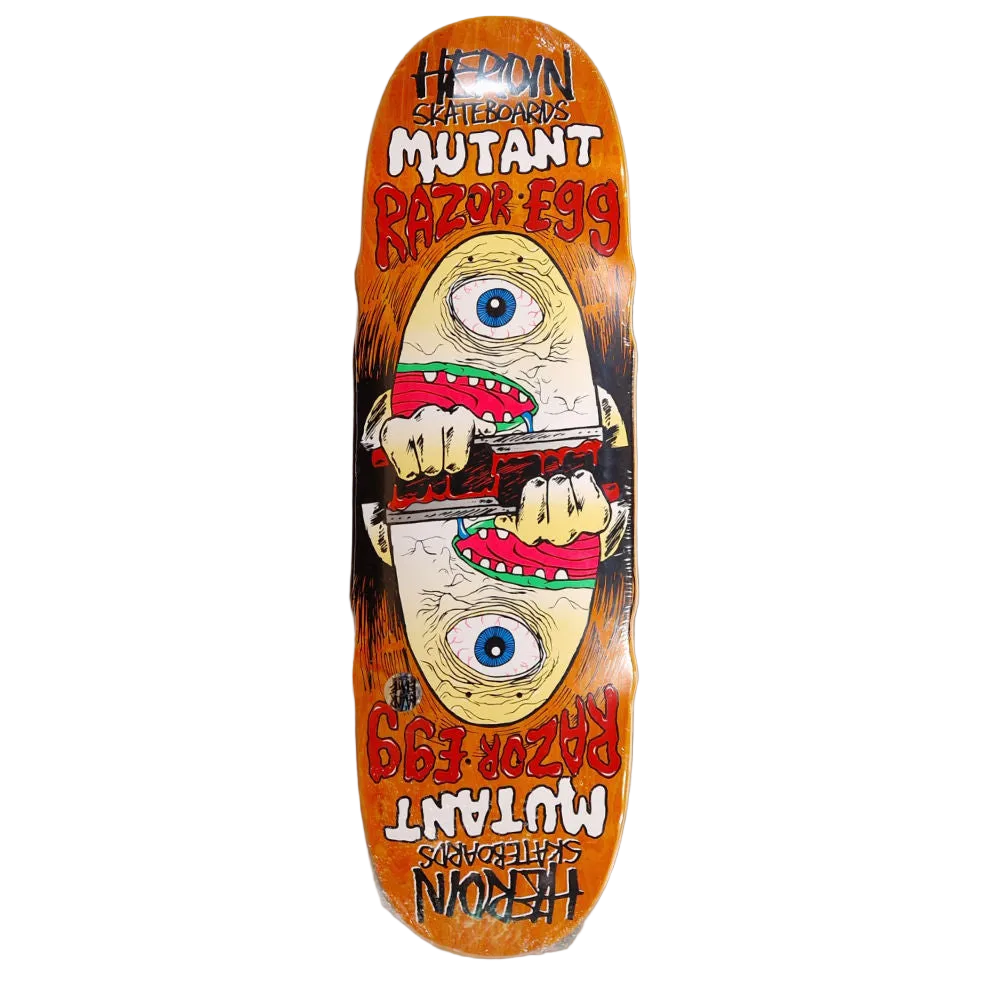 Heroin Skateboards Mutant Razor Egg Skateboard Deck 9.5"