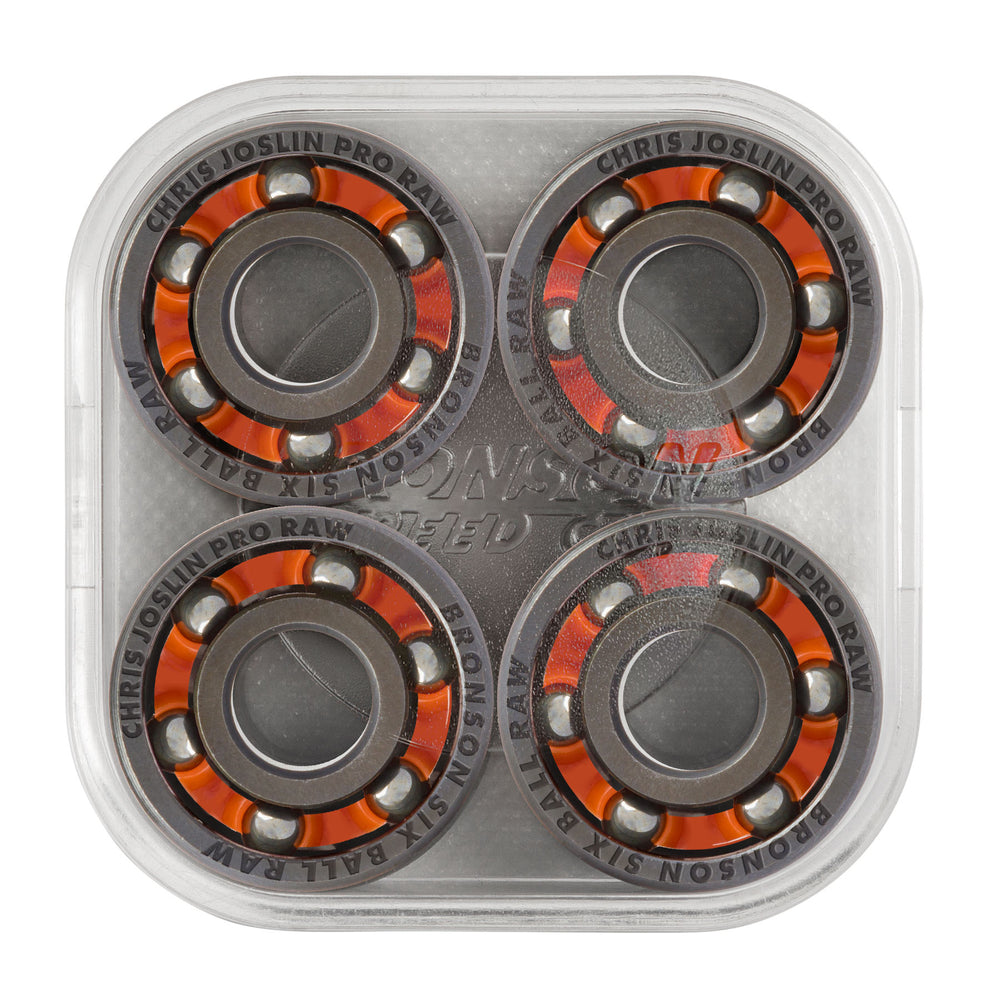 Bronson Speed Co. Bearing Chris Joslin Pro 6-Ball Raw Silver/Orange 8Pk