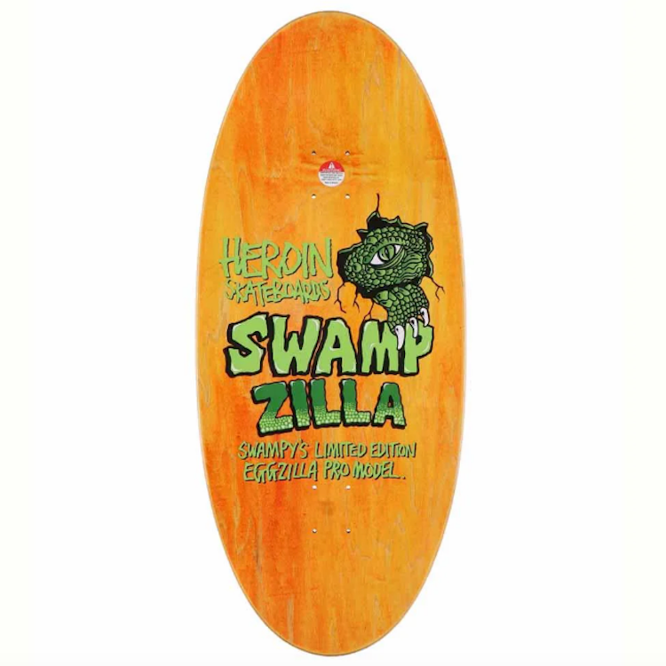 Heroin Swampy Swampzilla Zilla Egg Shape Skateboard Deck 13"