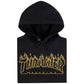 Thrasher Flame Outline Hooded Sweatshirt Black/Yellow