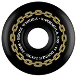 Bones Wheels X Formula V7 Double Locks 99A Black Skateboard Wheels (4Pk)