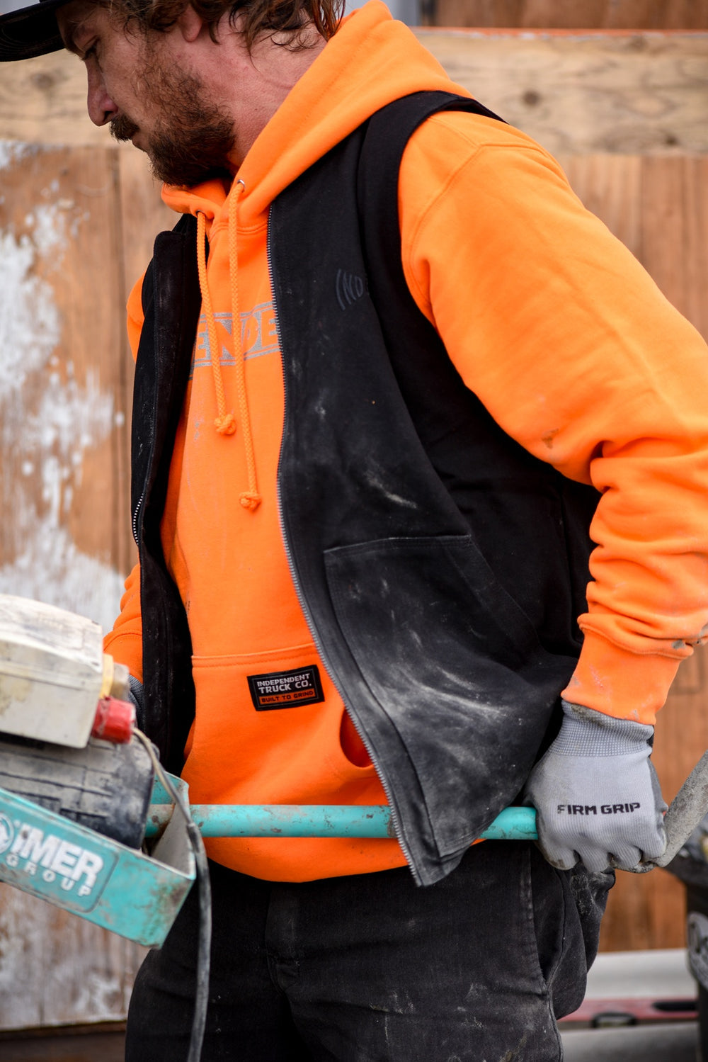 Independent Truck Co Bar Logo Reflective Hooded Sweatshirt Orange/Reflective