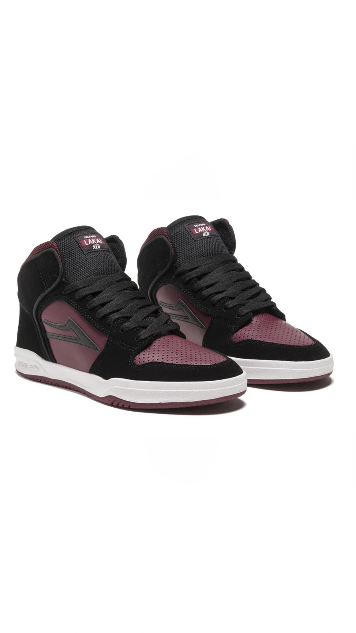 Chaussures de skate Lakai Telford - Noir/bordeaux